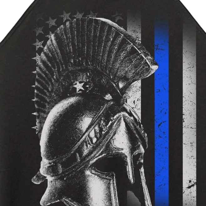 Spartan Police Blue Thin Line Flag Women’s Perfect Tri Rocker Tank