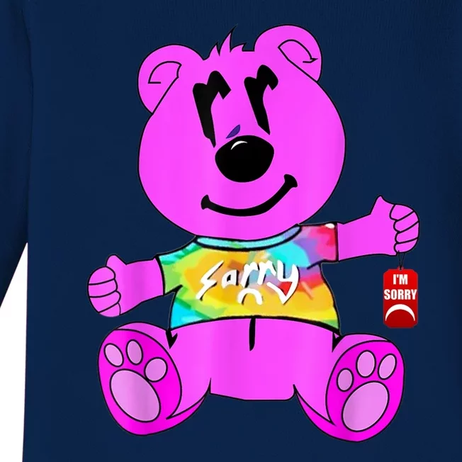 Sorry Pink Bear Valentines Day Tee Funny Sorry Pink Bear Baby Long Sleeve Bodysuit