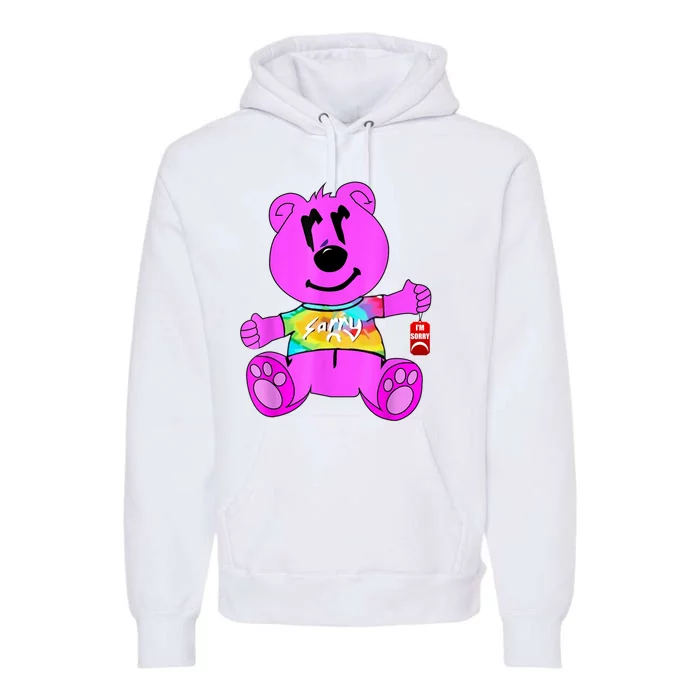 Sorry Pink Bear Valentines Day Tee Funny Sorry Pink Bear Premium Hoodie