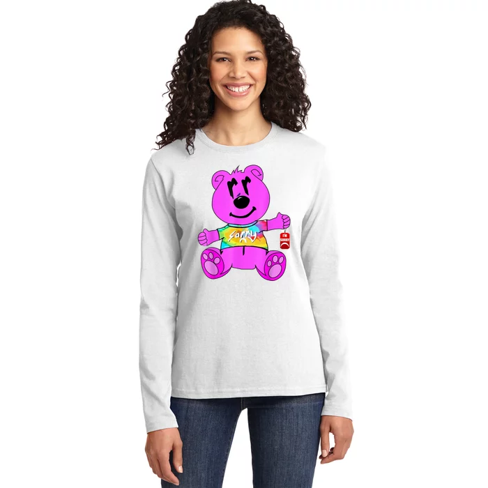 Sorry Pink Bear Valentines Day Tee Funny Sorry Pink Bear Ladies Long Sleeve Shirt