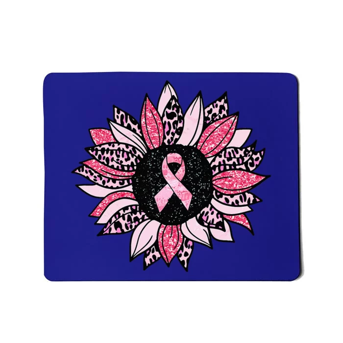 Sunflower Pink Breast Cancer Awareness Women Warrior Mousepad