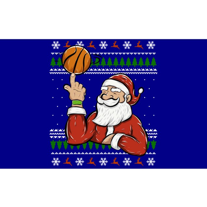 Santa Playing Basketball Christmas Ugly Sweater Gift Bumper Sticker