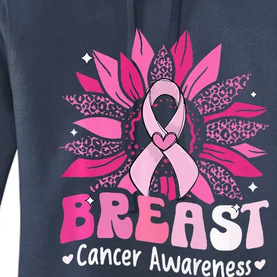 Sunflower Pink Breast Cancer Awareness Warrior Women's Pullover Hoodie