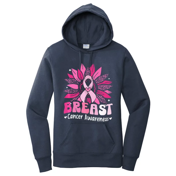 Sunflower Pink Breast Cancer Awareness Warrior Women's Pullover Hoodie