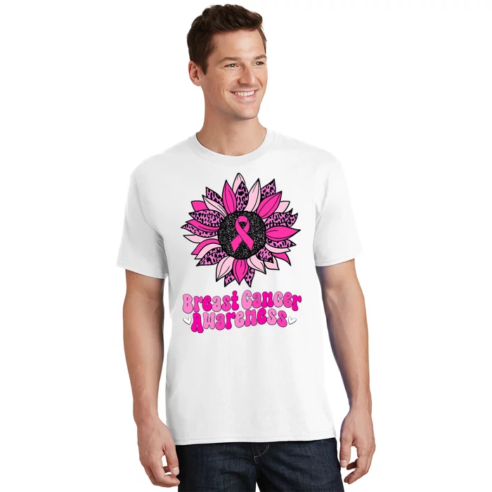 Sunflower Pink Breast Cancer Awareness Cancer Warrior T-Shirt