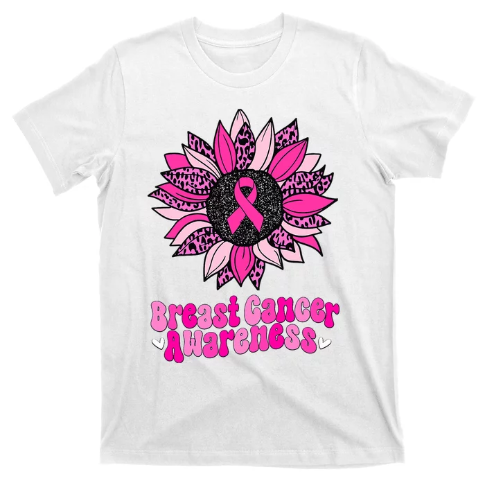 Sunflower Pink Breast Cancer Awareness Cancer Warrior T-Shirt