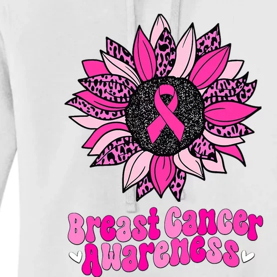 Sunflower Pink Breast Cancer Awareness Cancer Warrior Women's Pullover Hoodie