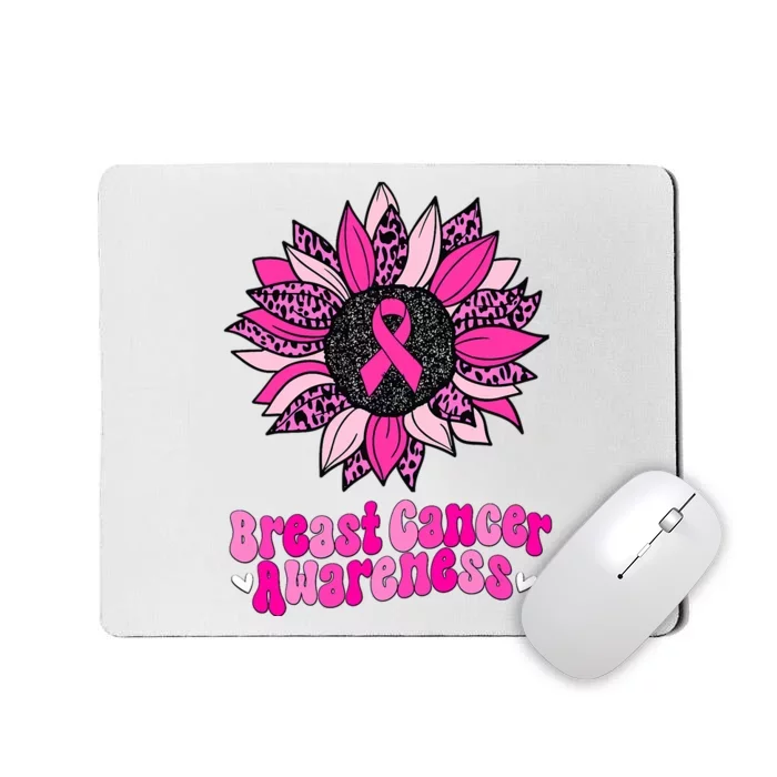 Sunflower Pink Breast Cancer Awareness Cancer Warrior Mousepad