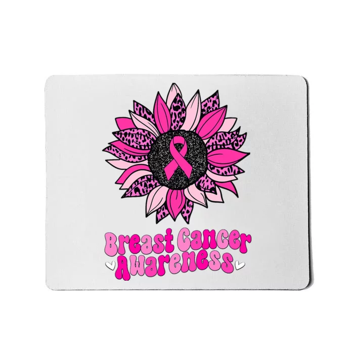 Sunflower Pink Breast Cancer Awareness Cancer Warrior Mousepad