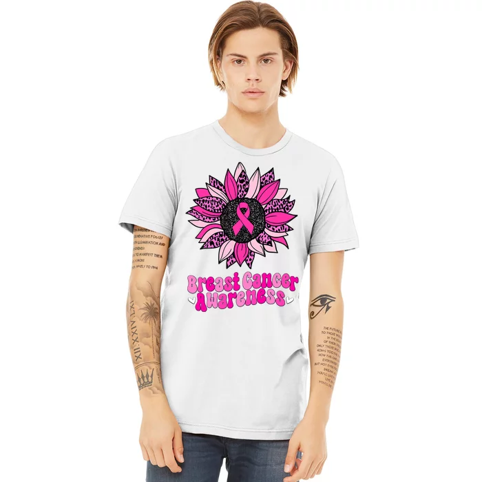 Sunflower Pink Breast Cancer Awareness Cancer Warrior Premium T-Shirt