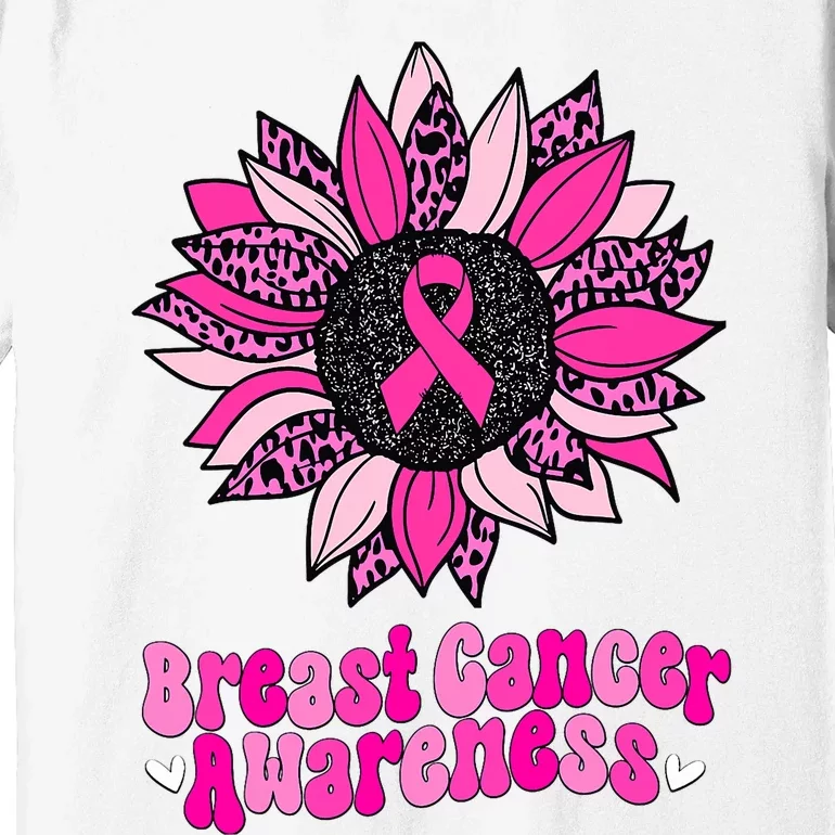 Sunflower Pink Breast Cancer Awareness Cancer Warrior Premium T-Shirt