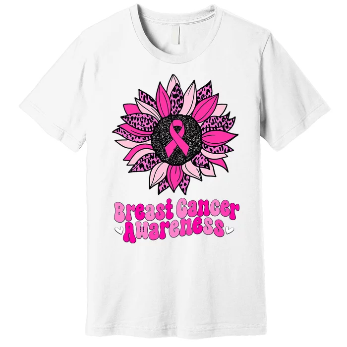 Sunflower Pink Breast Cancer Awareness Cancer Warrior Premium T-Shirt