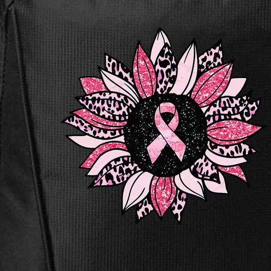 Sunflower Pink Breast Cancer Awareness  Warrior City Backpack