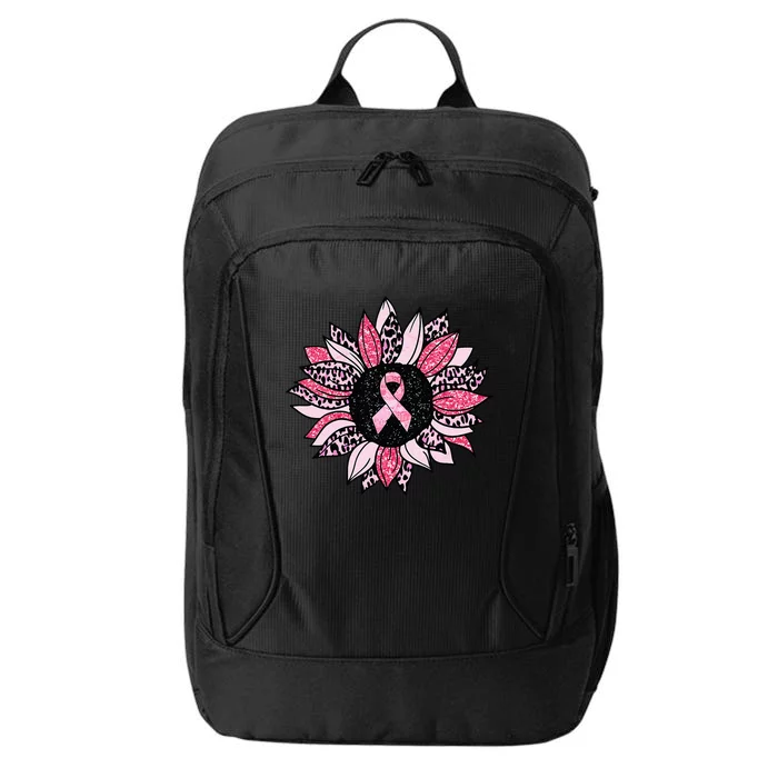 Sunflower Pink Breast Cancer Awareness  Warrior City Backpack