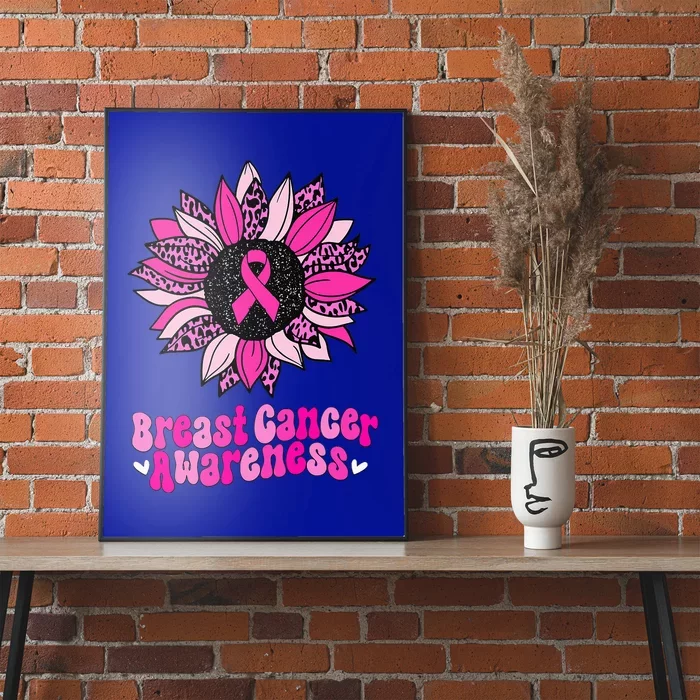 Sunflower Pink Breast Cancer Awareness Warrior Poster