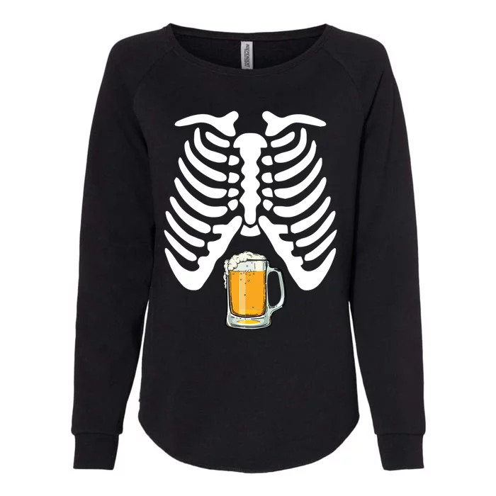 Skeleton Pregnancy Beer Funny Halloween New Dad Gift Cool Gift Womens California Wash Sweatshirt