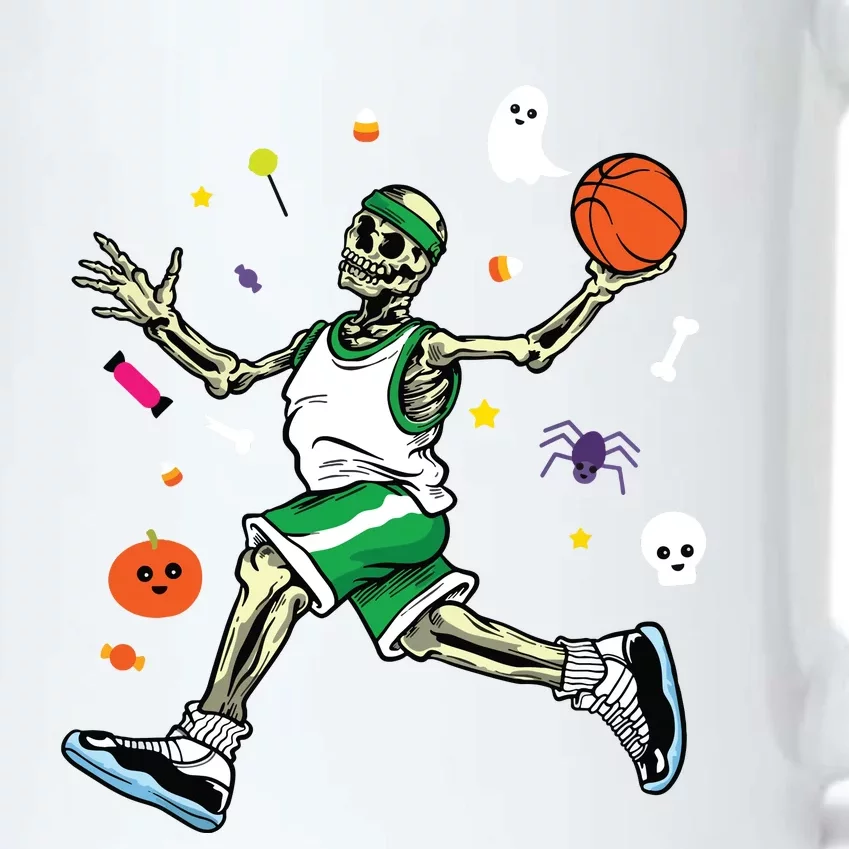 Skeleton Playing Basketball Lazy Diy Halloween Costume Sport Black Color Changing Mug