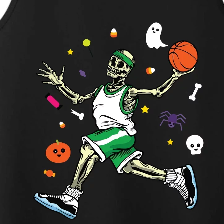 Skeleton Playing Basketball Lazy Diy Halloween Costume Sport Performance Tank