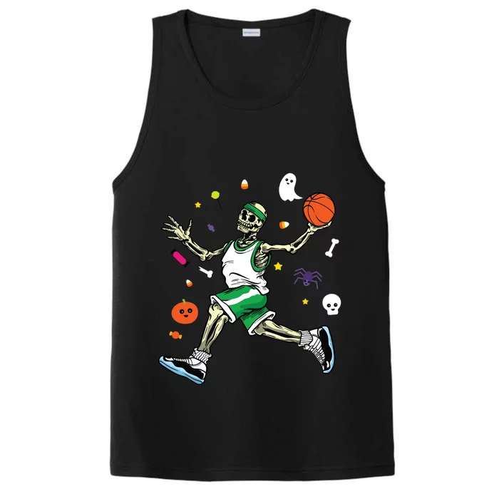 Skeleton Playing Basketball Lazy Diy Halloween Costume Sport Performance Tank