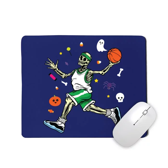 Skeleton Playing Basketball Lazy Diy Halloween Costume Sport Mousepad