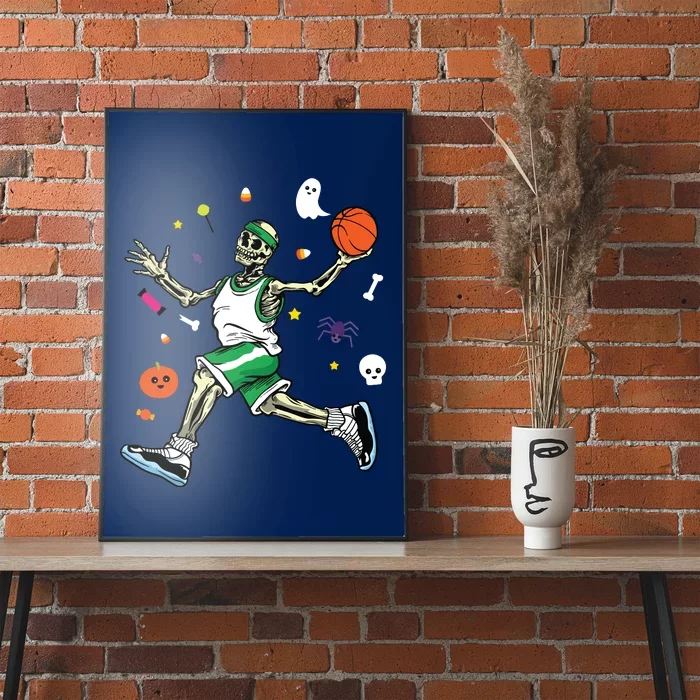 Skeleton Playing Basketball Lazy Diy Halloween Costume Sport Poster