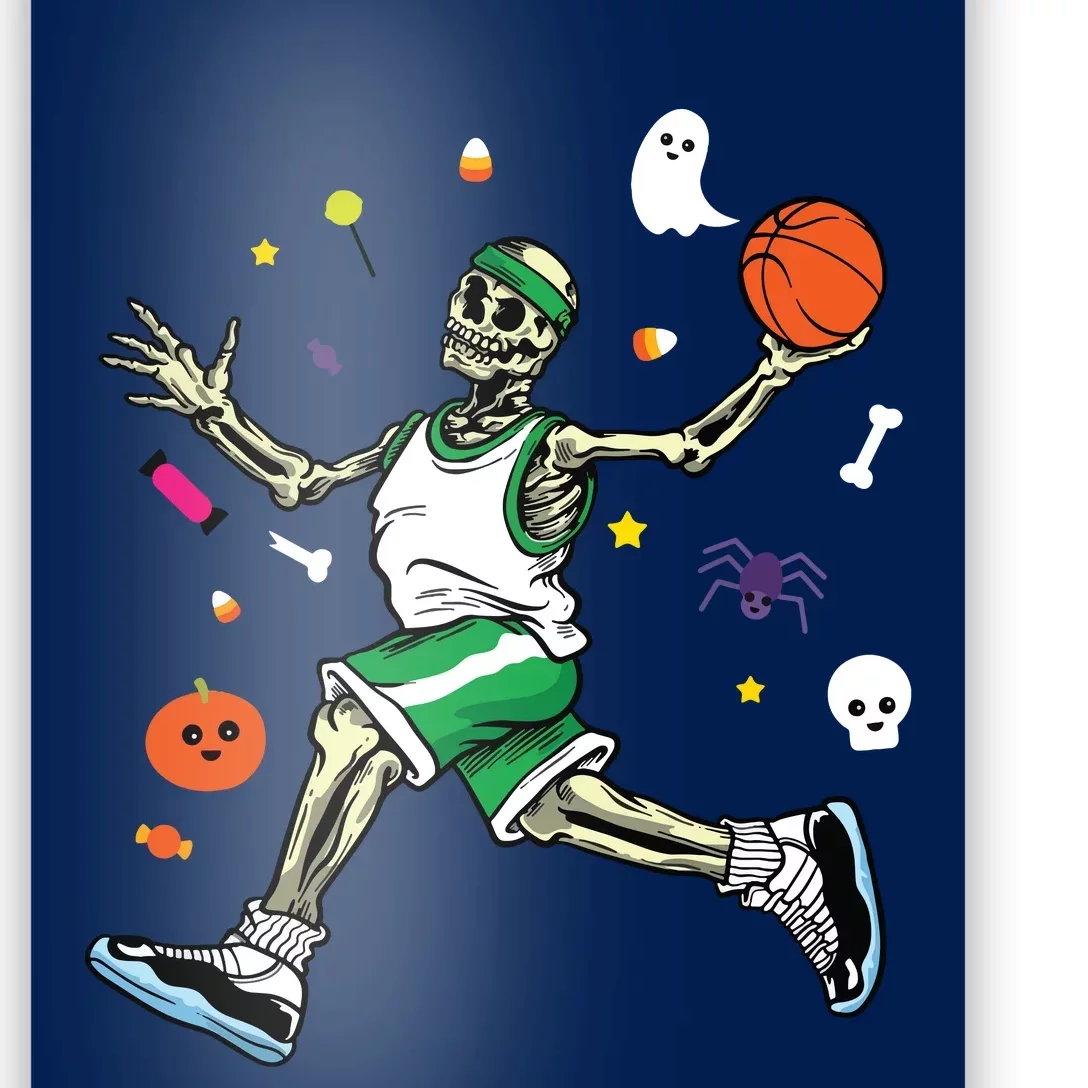 Skeleton Playing Basketball Lazy Diy Halloween Costume Sport Poster