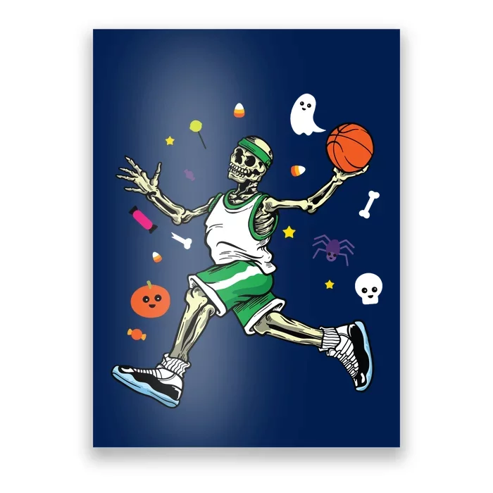 Skeleton Playing Basketball Lazy Diy Halloween Costume Sport Poster