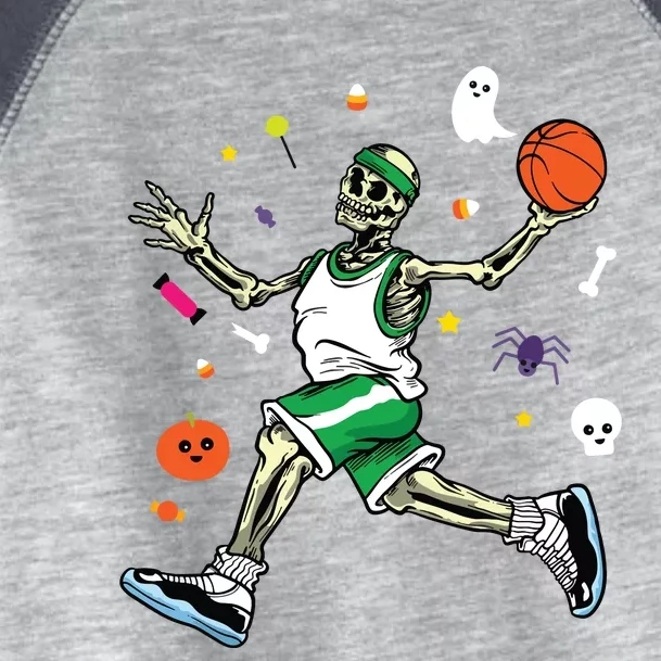 Skeleton Playing Basketball Lazy Diy Halloween Costume Sport Toddler Fine Jersey T-Shirt