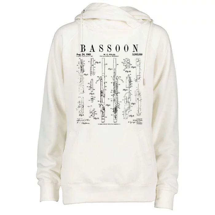 Smart People Bassoon Player Womens Funnel Neck Pullover Hood