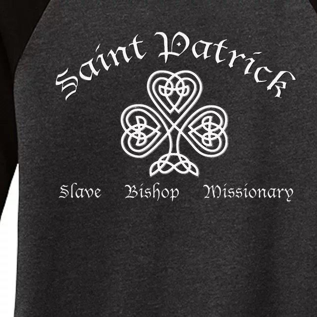 Saint Patrick Bishop Missionary St. Patrick's Day Women's Tri-Blend 3/4-Sleeve Raglan Shirt