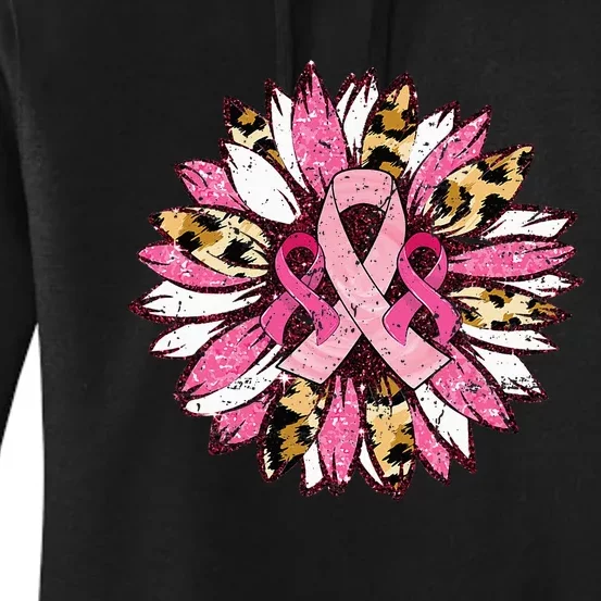 Sunflower Pink Breast Cancer Awareness Warrior Women's Pullover Hoodie