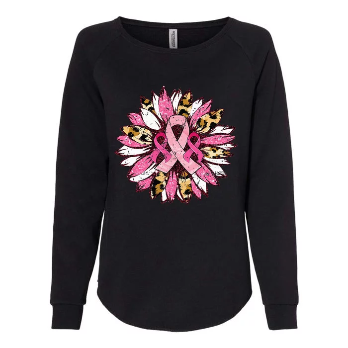 Sunflower Pink Breast Cancer Awareness Warrior Womens California Wash Sweatshirt