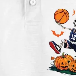 Skeleton Playing Basketball Halloween Boy Basketball Dry Zone Grid Performance Polo