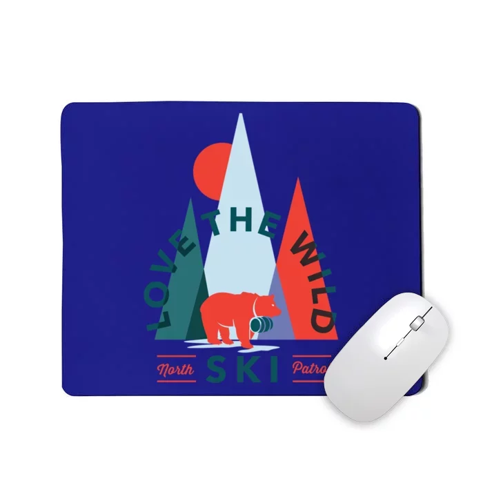 Ski Patrol Bear Outdoorsy Geometric Mountains Pow Skier Gift Cute Gift Mousepad