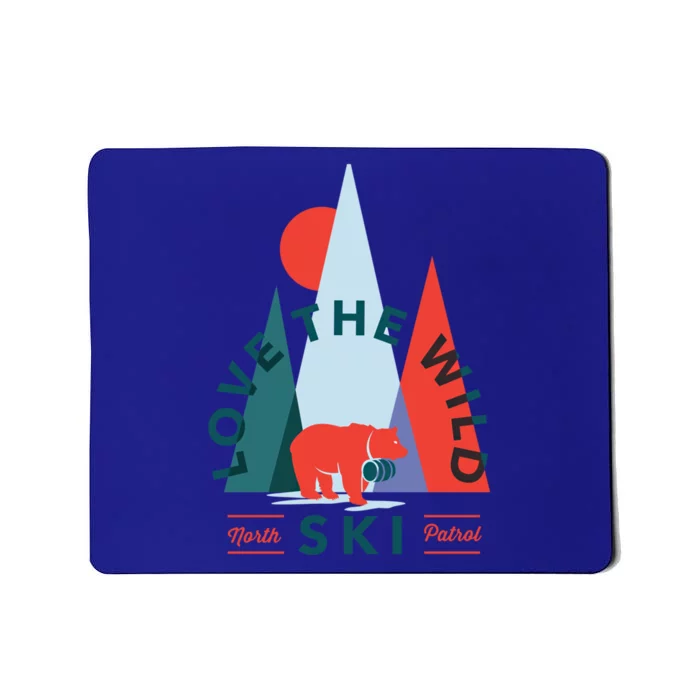 Ski Patrol Bear Outdoorsy Geometric Mountains Pow Skier Gift Cute Gift Mousepad