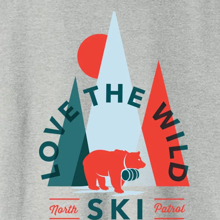 Ski Patrol Bear Outdoorsy Geometric Mountains Pow Skier Gift Cute Gift Women's Crop Top Tee