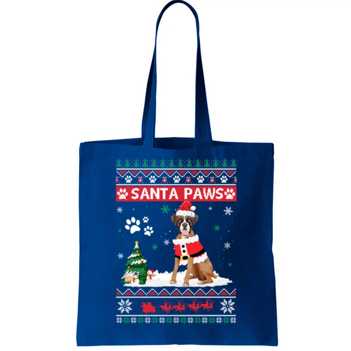 Santa Paws Boxer Merry Christmas Dog Funny Xmas Cool Gift Tote Bag