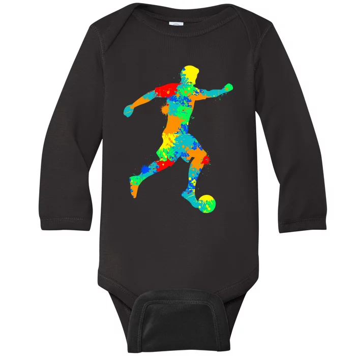 Soccer Player Boy Baby Long Sleeve Bodysuit