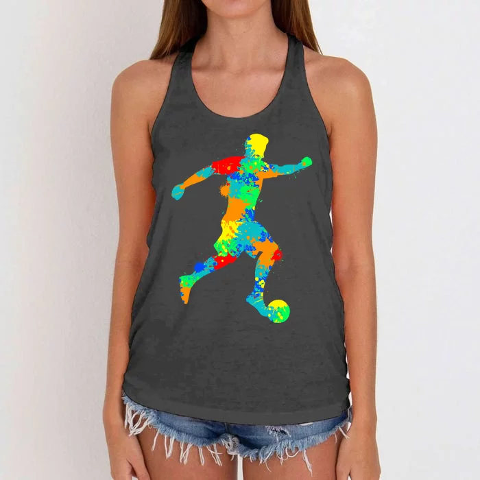 Soccer Player Boy Women's Knotted Racerback Tank