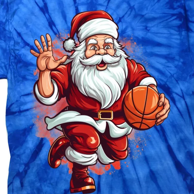 Santa Playing Basketball Christmas Basketball Player Xmas Great Gift Tie-Dye T-Shirt