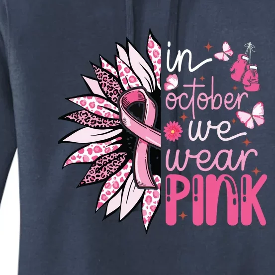 Sunflower Pink Breast Cancer Awareness Warrior Women's Pullover Hoodie