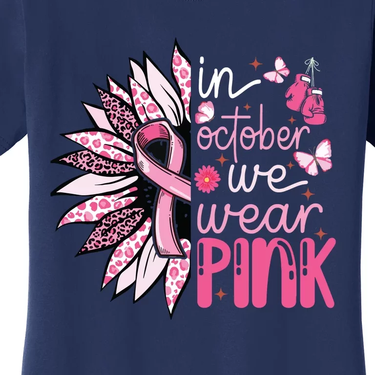 Sunflower Pink Breast Cancer Awareness Warrior Women's T-Shirt