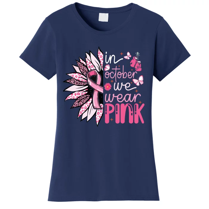 Sunflower Pink Breast Cancer Awareness Warrior Women's T-Shirt