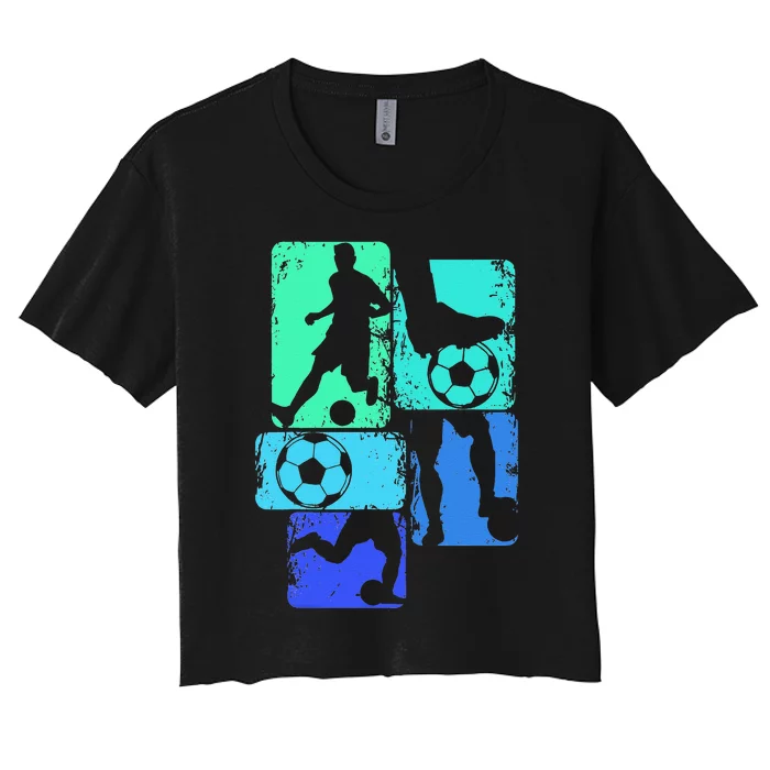 Soccer Player Boys funny soccer coach team Women's Crop Top Tee