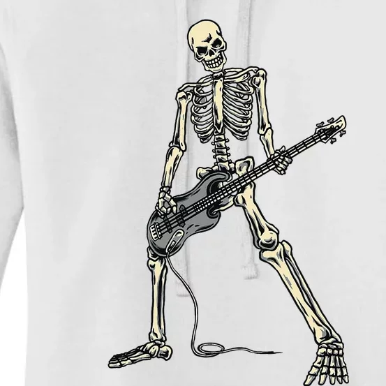 Skeleton Playing Bass For Bassist And Guitar Bass Players Women's Pullover Hoodie