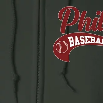 Sporty Philly Baseball Logo Full Zip Hoodie