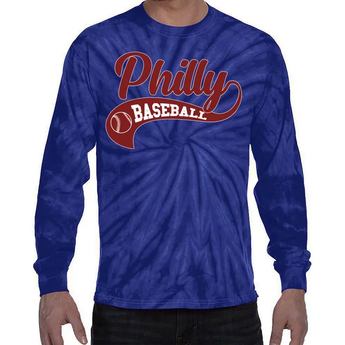 Sporty Philly Baseball Logo Tie-Dye Long Sleeve Shirt