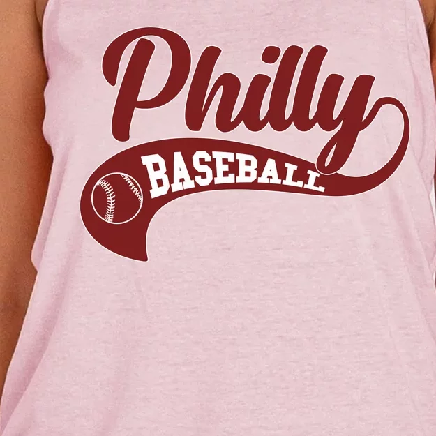 Sporty Philly Baseball Logo Women's Knotted Racerback Tank