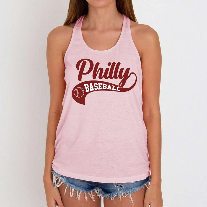 Sporty Philly Baseball Logo Women's Knotted Racerback Tank