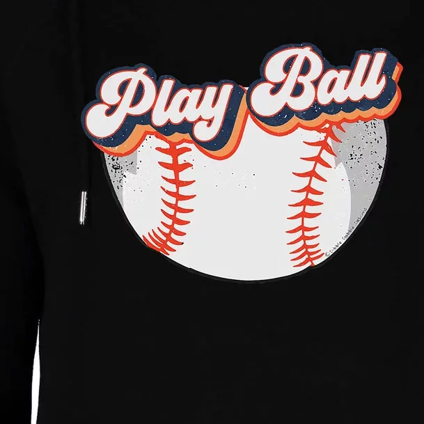 Style Play Ball Softball Baseball Womens Funnel Neck Pullover Hood